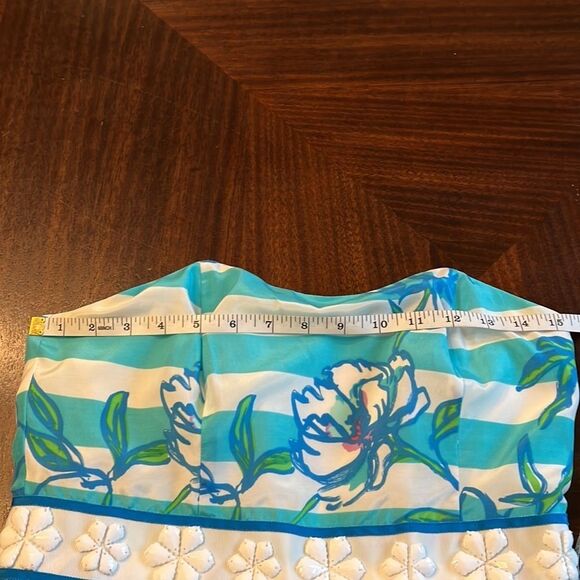 Lilly Pulitzer | Shorely Blue Tossing The Line Strapless Dress | Size 4 - Picture 12 of 12
